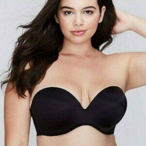 Lane Bryant Cacique Bra Multi Way Strapless Bare Solution 42D Black